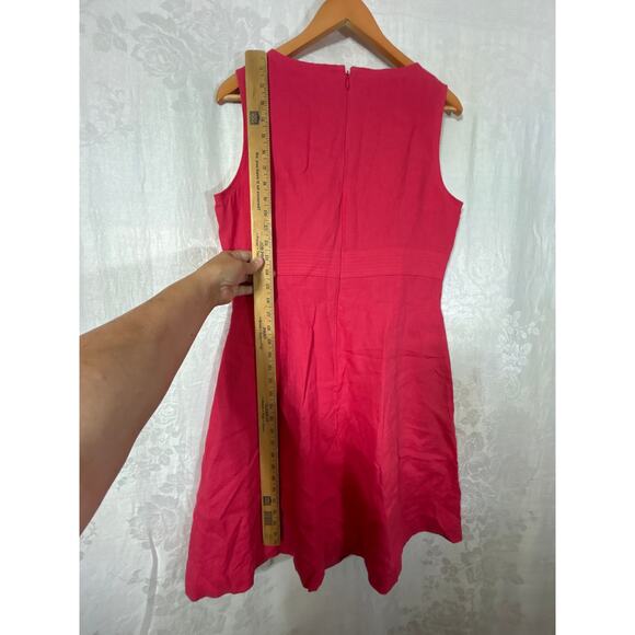 VTG Talbots Dress 14 PETITE Pink 100% Irish Linen Sheath Lined Tank Sleeveless - Picture 10 of 10